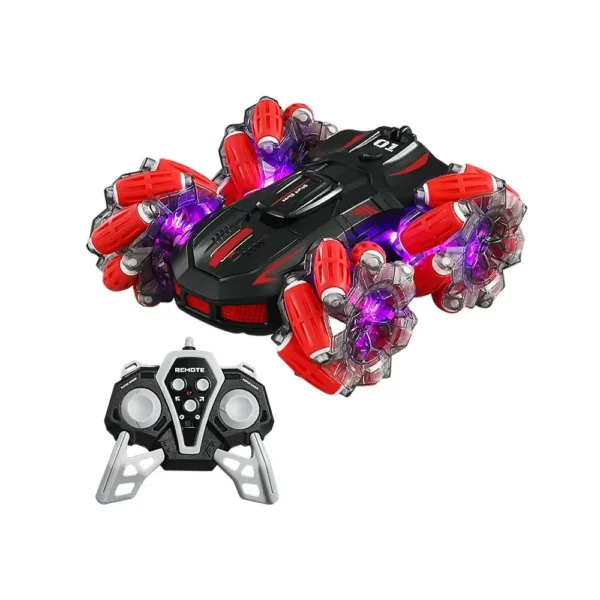 Auto Spray Auto a Control Remoto Stunt Spray con Humo Real, Luces LED y Giros 360° Rojo
