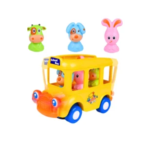 Bus Escolar de Juguete Camión Bus Musical con Luz, Movimiento y Muñequitos