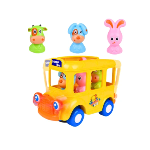 Bus Escolar de Juguete Camión Bus Musical con Luz, Movimiento y Muñequitos