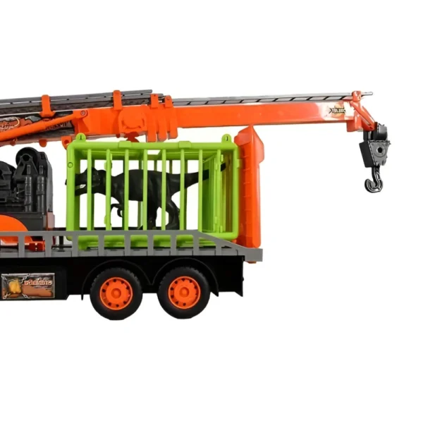 Camion portadinos 4 Camión Dinosaurio con Jaula de Remolque a Fricción