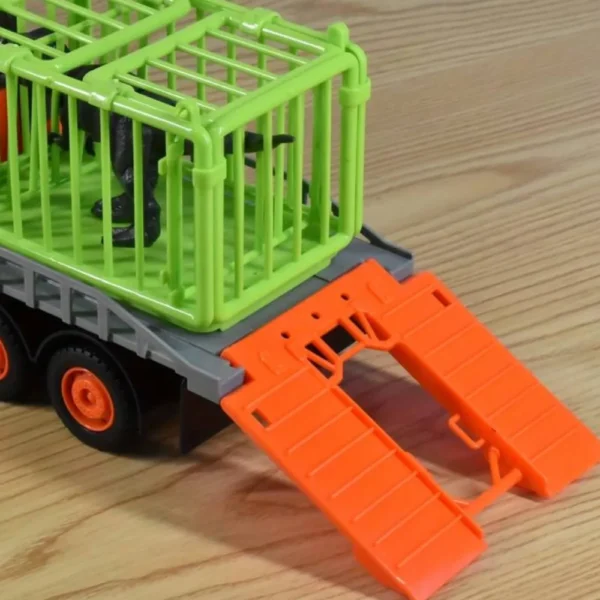 Camion portadinos 6 Camión Dinosaurio con Jaula de Remolque a Fricción
