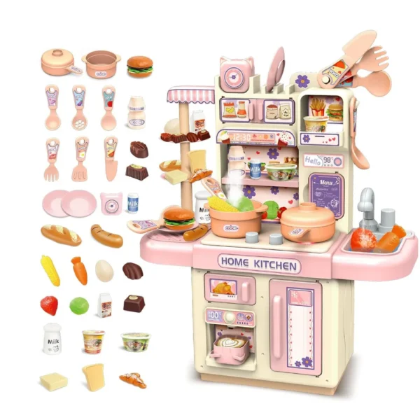 Cocina 2 Cocina Infantil con Vapor Real Agua y Sonido con Accesorios