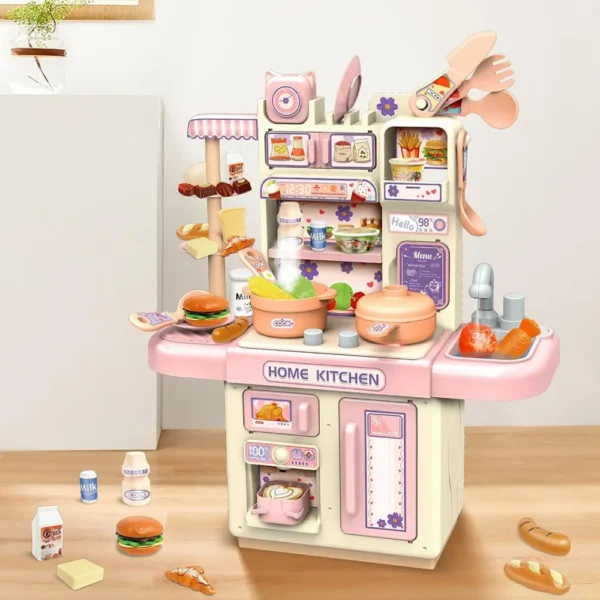 Cocina 4 Cocina Infantil con Vapor Real Agua y Sonido con Accesorios