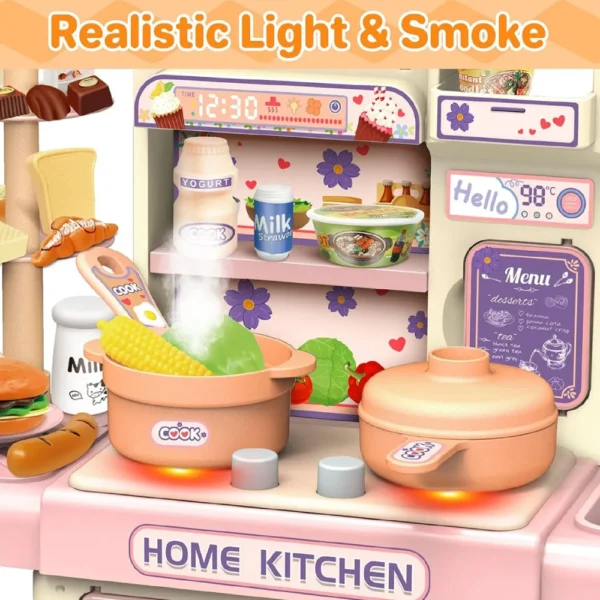 Cocina 5 Cocina Infantil con Vapor Real Agua y Sonido con Accesorios