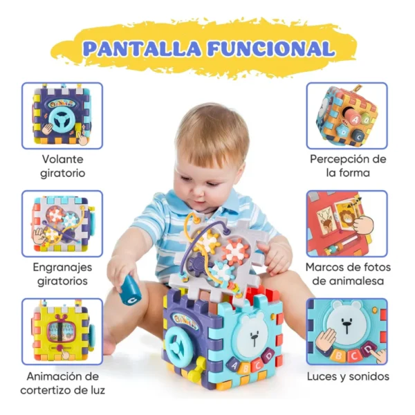 Cubo Montessori 2 Cubo Didáctico de Actividades para Bebés 6 en 1