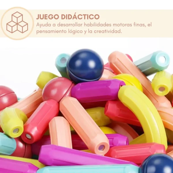 Magnetic 42 pc 10 Bloques Magnéticos x42 Piezas – Didáctico, Colorido y Súper Creativo