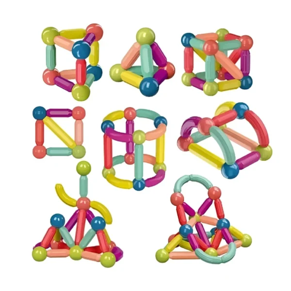 Magnetic 42 pc 3 Bloques Magnéticos x42 Piezas – Didáctico, Colorido y Súper Creativo