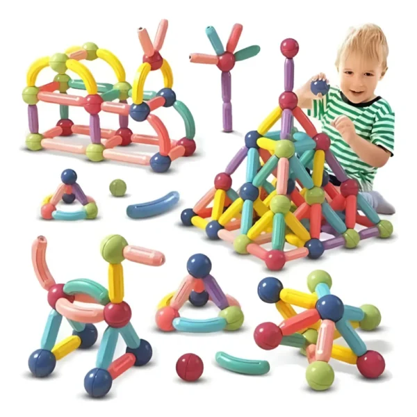 Magnetic 42 pc 5 Bloques Magnéticos x42 Piezas – Didáctico, Colorido y Súper Creativo