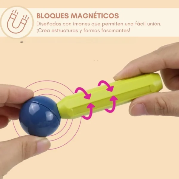 Magnetic 42 pc 9 Bloques Magnéticos x42 Piezas – Didáctico, Colorido y Súper Creativo