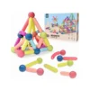 Bloques Magneticos 64 piezas Bloques Magnéticos para Armar – Set de 64 Piezas con Tubos, Codos y Conectores 3D