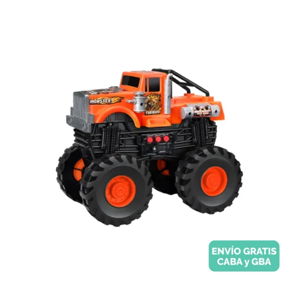 Camión Monster Truck Naranja Off Road con Luz y Música Camión Monster Truck Naranja Off Road con Luz y Música