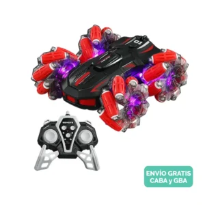 Auto a Control Remoto Stunt Spray con Humo Real, Luces LED y Giros 360° Rojo Auto a Control Remoto Stunt Spray con Humo Real, Luces LED y Giros 360° Rojo