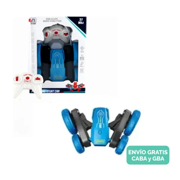 Auto Acrobático Azul con Control Remoto 27mhz Stunt Car 360° Auto Acrobático Azul con Control Remoto 27mhz Stunt Car 360°