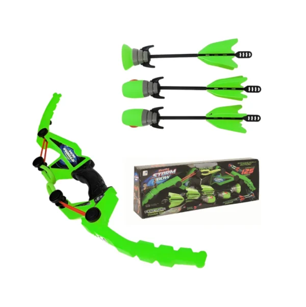 Set de Arco y Flecha Silbadora Verde de Juguete Tiro Al Blanco