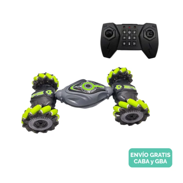 Auto Control Remoto Acrobático Verde Giro 360° tracción integral Auto Control Remoto Acrobático Verde Giro 360° tracción integral