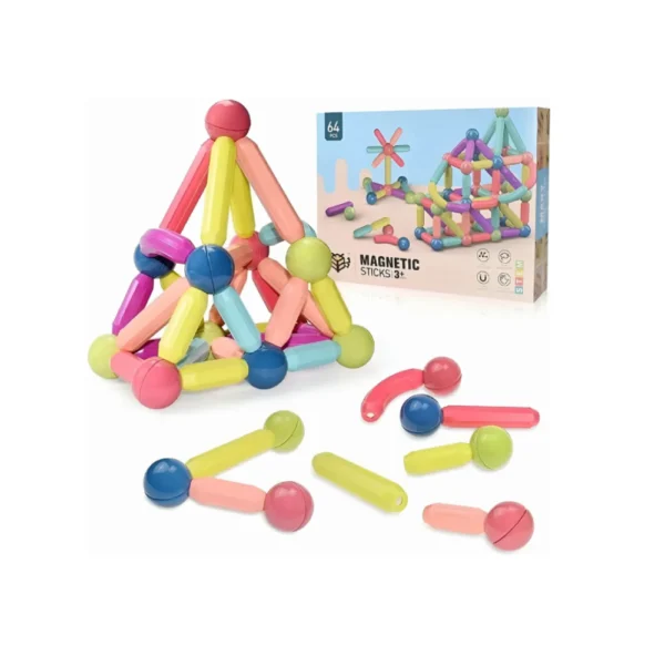 Bloques magneticos de juguete 64 piezas Jugueteria