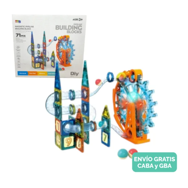 Bloques Magnéticos 71 Piezas Didáctico Con Vuelta Al Mundo Bloques Magnéticos 71 Piezas Didáctico Con Vuelta Al Mundo