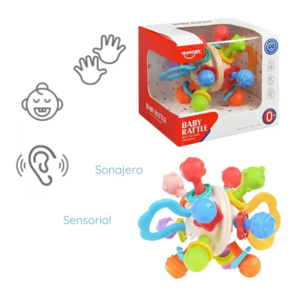 Mordillo 2 Mordillo Sonajero Didáctico Multicolor para Estimulación