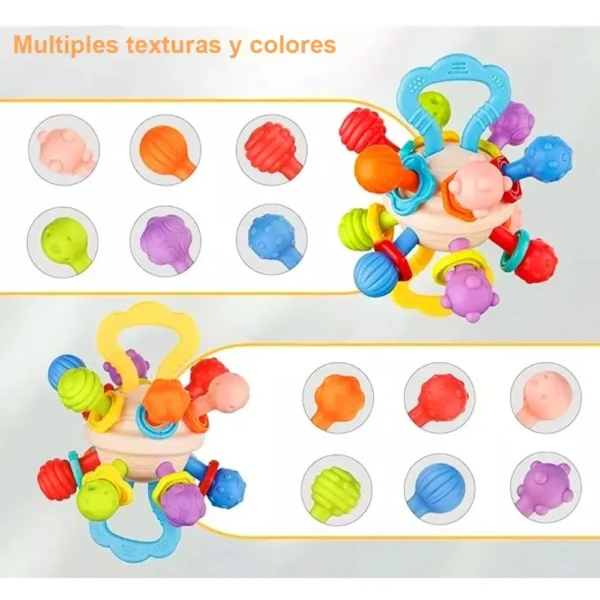 Mordillo 6 Mordillo Sonajero Didáctico Multicolor para Estimulación