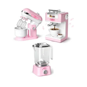 Set de electrodomesticos rosa Set Electrodomésticos de Juguete x3 Rosa claro con Luz y Sonidos