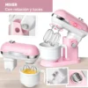 Set Desayuno Rosa 2 Set Electrodomésticos de Juguete x3 Rosa claro con Luz y Sonidos