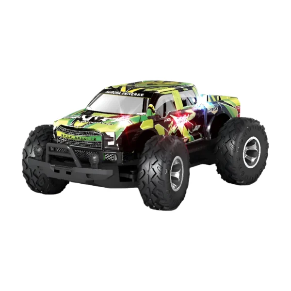 off road V grande 3 Camioneta Control Remoto Off Road 1:14 Verde con Alta Velocidad y Luces LED