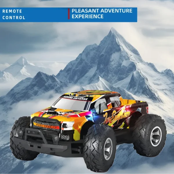 off road grande 6 Camioneta Control Remoto Off Road 1:14 Amarrillo con Alta Velocidad y Luces LED
