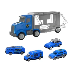 Auto Policia Camión Mosquito Azul con Valija Porta Autos Rescate Policia