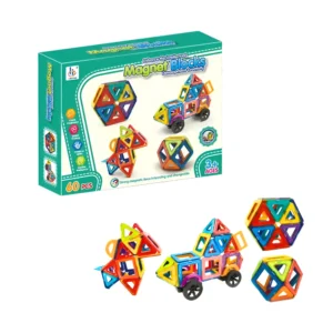 Bloques 1 Bloques Magnéticos con Imanes – Set de 60 Piezas Coloridas y Didácticas