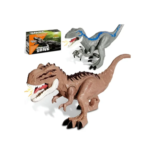 Dino 6 Dinosaurio Velociraptor Articulado con Luz, Sonido y Movimiento Manual