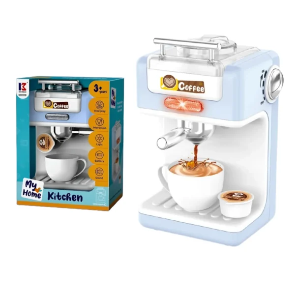 Cafetera Expreso de Juguete Celeste con Luz y Sonido
