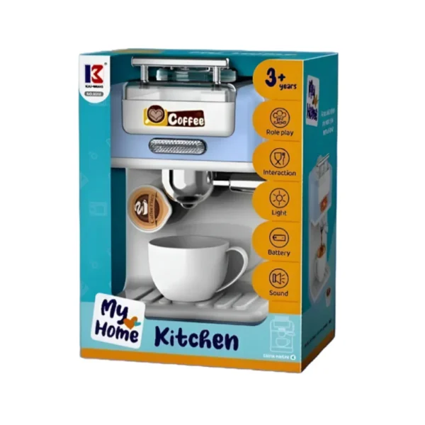 Cafetera Expreso de Juguete Celeste con Luz y Sonido
