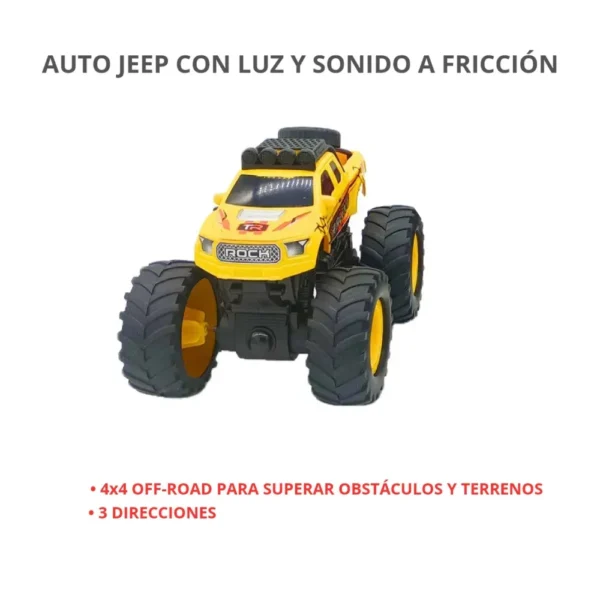 Off Road Inercia Amarillo 4 Camión Offroad 4x4 Rock Climbing Amarillo con Luces y Sonido