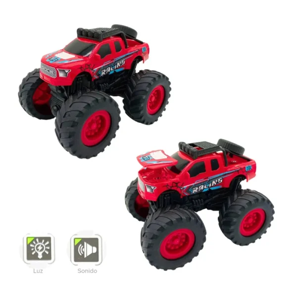 Off Road Inercia Rojo 2 Camión Offroad 4x4 Rock Climbing Rojo con Luces y Sonido