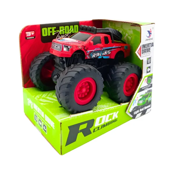 Off Road Inercia Rojo 3 Camión Offroad 4x4 Rock Climbing Rojo con Luces y Sonido