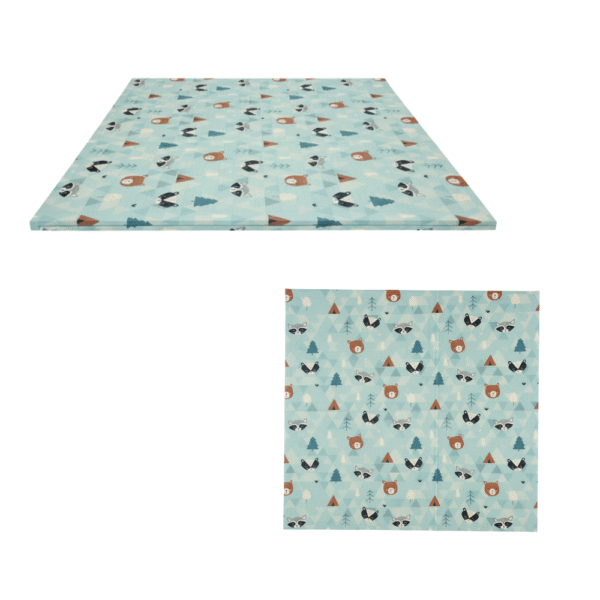 2 Alfombra Antigolpes Bebe Reversible OSOS-GATITOS-BOSQUE 200x180 cm y 0,8 cm Grosor