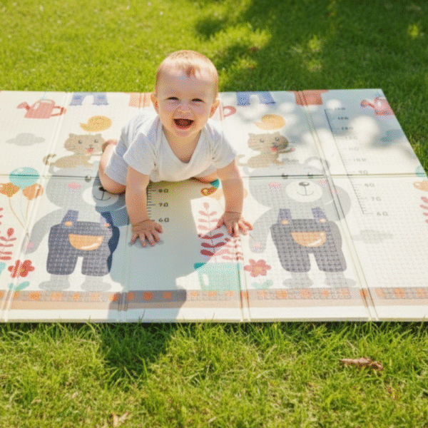 6 Alfombra Antigolpes Bebe Reversible OSOS-GATITOS-BOSQUE 200x180 cm y 0,8 cm Grosor