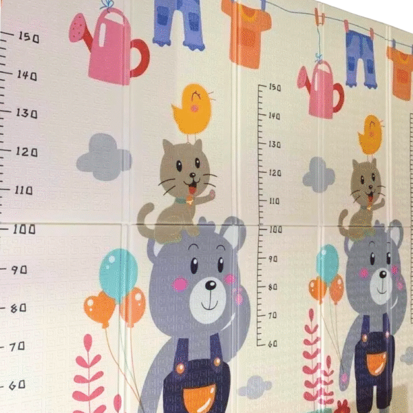 7 Alfombra Antigolpes Bebe Reversible OSOS-GATITOS-BOSQUE 200x180 cm y 0,8 cm Grosor