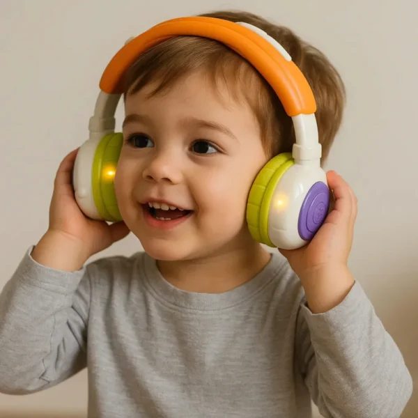 Auricular 2 Auriculares de Juguete Interactivos con Luz y Sonido