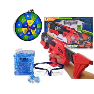 Pistola Lanzadora 2 en 1 con Dardos de Hidrogel y Espuma + Diana Objetivo