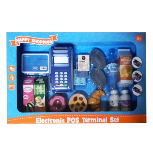Posnet 6 Juego de Compras Infantil con POSNET Electrónico, Accesorios y Comida