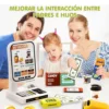 super 4 Juego de Supermercado Infantil con Caja Registradora, Scanner y 47 Piezas