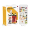 super 6 Juego de Supermercado Infantil con Caja Registradora, Scanner y 47 Piezas