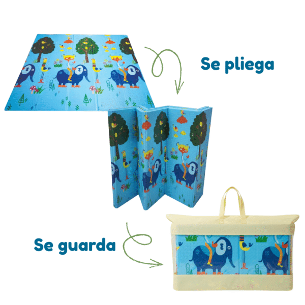 Alfombra Antigolpes Bebe Reversible ELEFANTES y PARQUE DIVERSIONES 150x180 cm y 0,8 cm Grosor