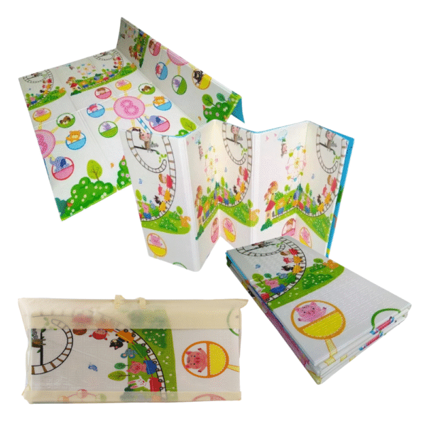 Alfombra Antigolpes Bebe Reversible ELEFANTES y PARQUE DIVERSIONES 150x180 cm y 0,8 cm Grosor