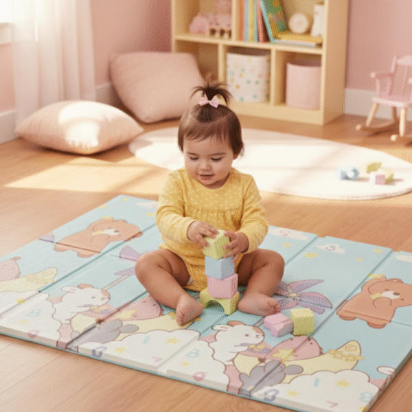 9 Alfombra Antigolpes Bebe Reversible ANIMALES CIELO Y ANIMALES LETRAS 120x180 cm y 0,8 cm Grosor