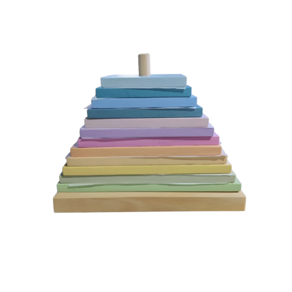 11 Torre Encastre de Madera Grande 12 piezas Multicolor