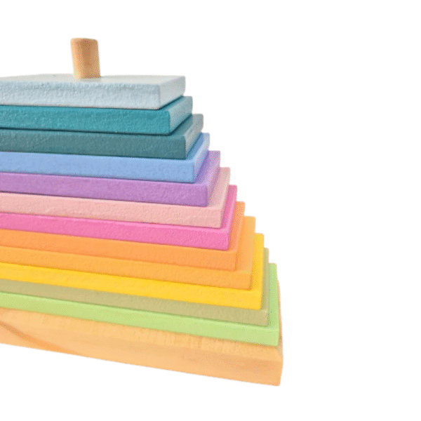 13 Torre Encastre de Madera Grande 12 piezas Multicolor