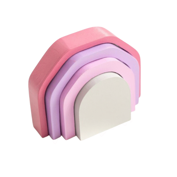 16 Arco Iris de Madera Tonos Rosados 4 Piezas -Juego de Encastre & Deco Infantil