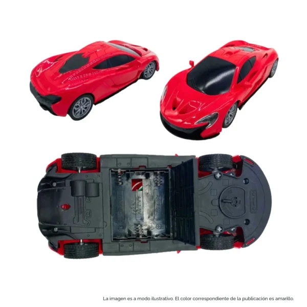 Auto Sport 5 Auto Deportivo a Control Remoto con Sonido, Luces Color Amarillo